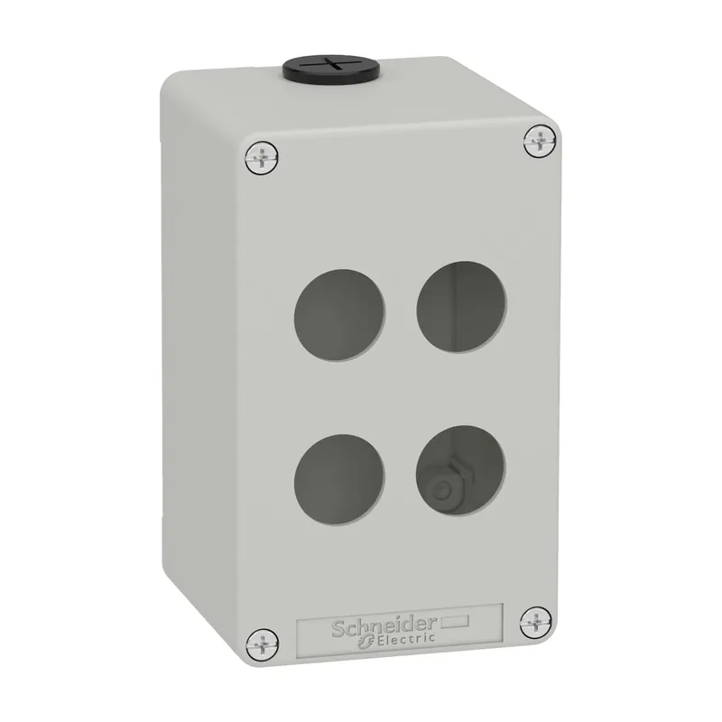 Boite métal vide grise - M20 x2 - 4 trous 22 mm - 80x130x77 mm - UL cULus - XAPD2504 Dernier Modèle