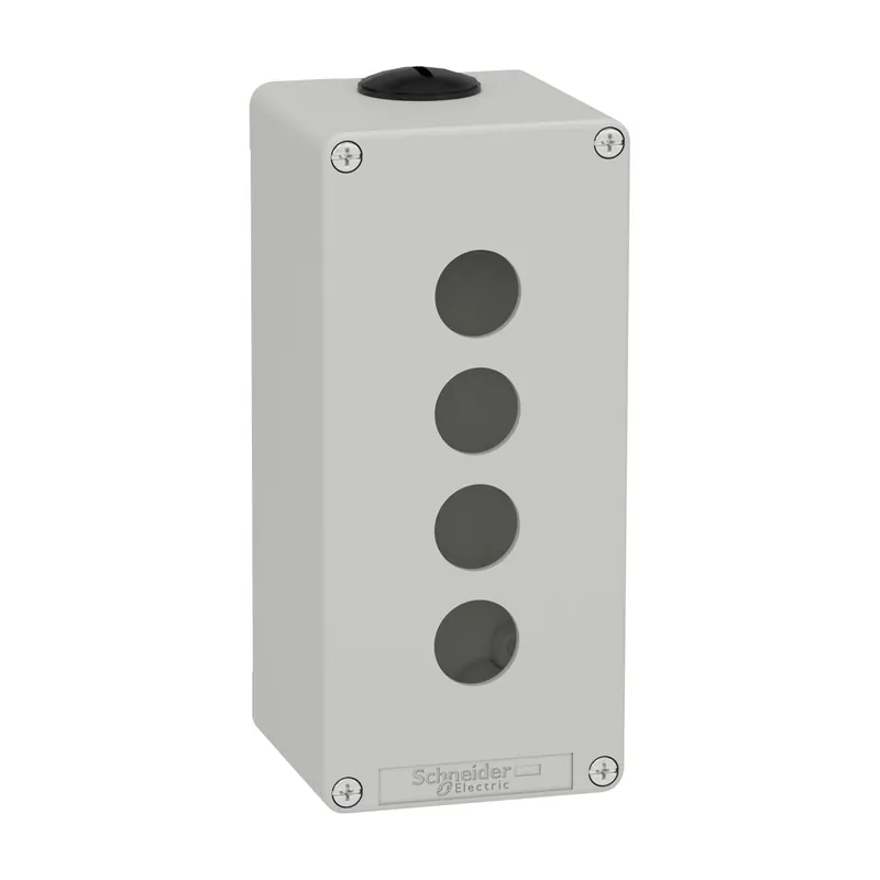 Boite métal vide grise - M25 x2 - 4 trous 22 mm - 80x175x77 mm - XAPD3504 Achetez Aujourd'hui