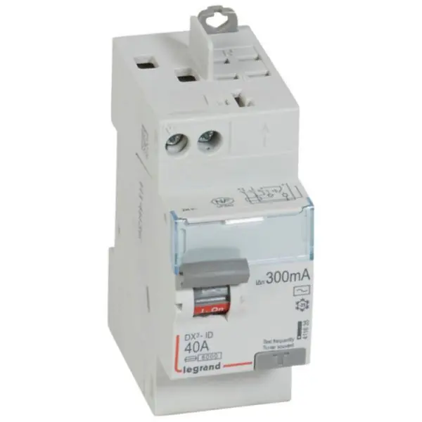 Dernier Modèle Interrupteur différentiel DX³-ID arrivée haut vis et départ haut automatique - 2P 230V~ 40A typeAC 300mA - 2 modules - LEGRAND