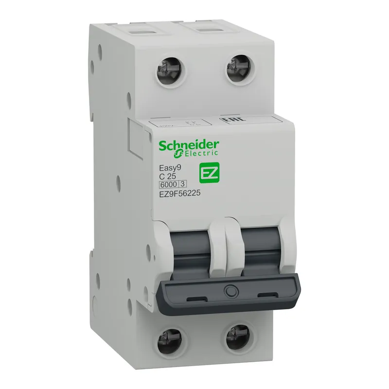 Dernier Modèle Easy9 Disjoncteur miniature- 2P - 25 A - Courbe C - 6000 A - 230 V - EZ9F56225