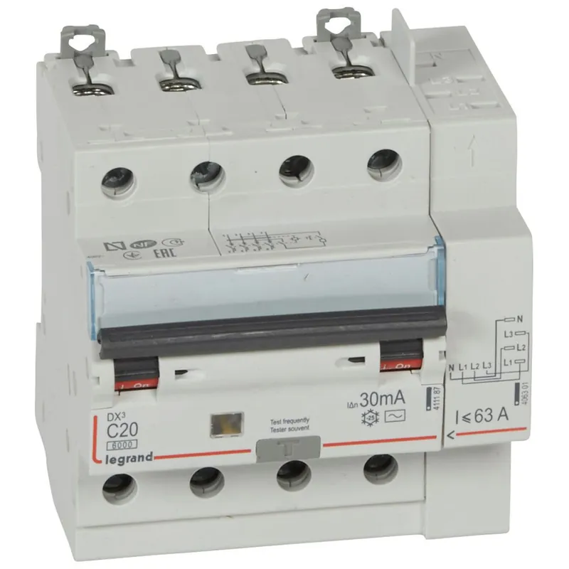 DX³ Disjoncteur différentiel 4P C20 6kA type AC 30mA TGA - LEG411198 Vente Directe