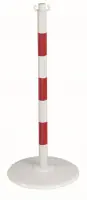 Poteau acier sur socle à poser rouge/blanc - NOVAP - 2246507 Petit Prix