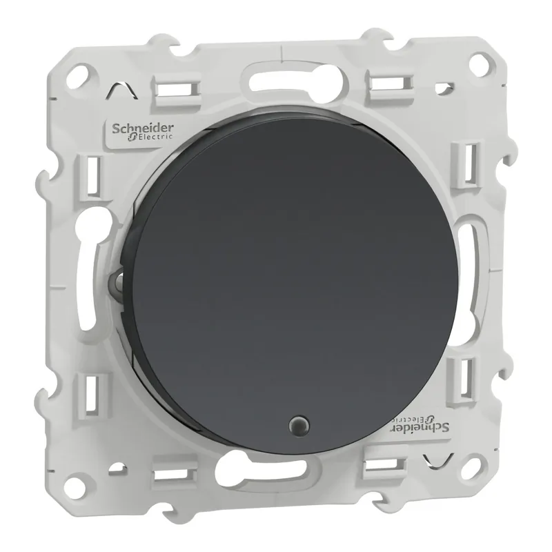 Schneider - Odace 2011 - Va-et-Vient lumineux/témoin LED orange - 10A - 250V - Anthracite - Réf S540263 Authentique
