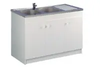 Meuble sous évier LIBERTY 1400x600 3 portes - AQUARINE - 200250 Offre Limitée