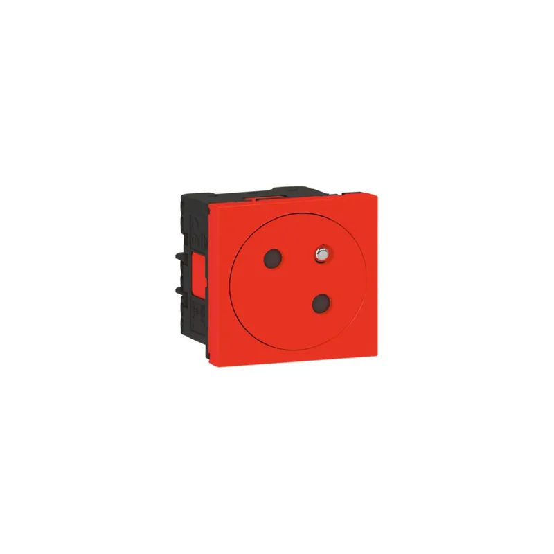 Super Prix Legrand - Mosaic L - Prise de courant 2P+T 16A Surface - Bornes auto - Rouge - Réf 077118L