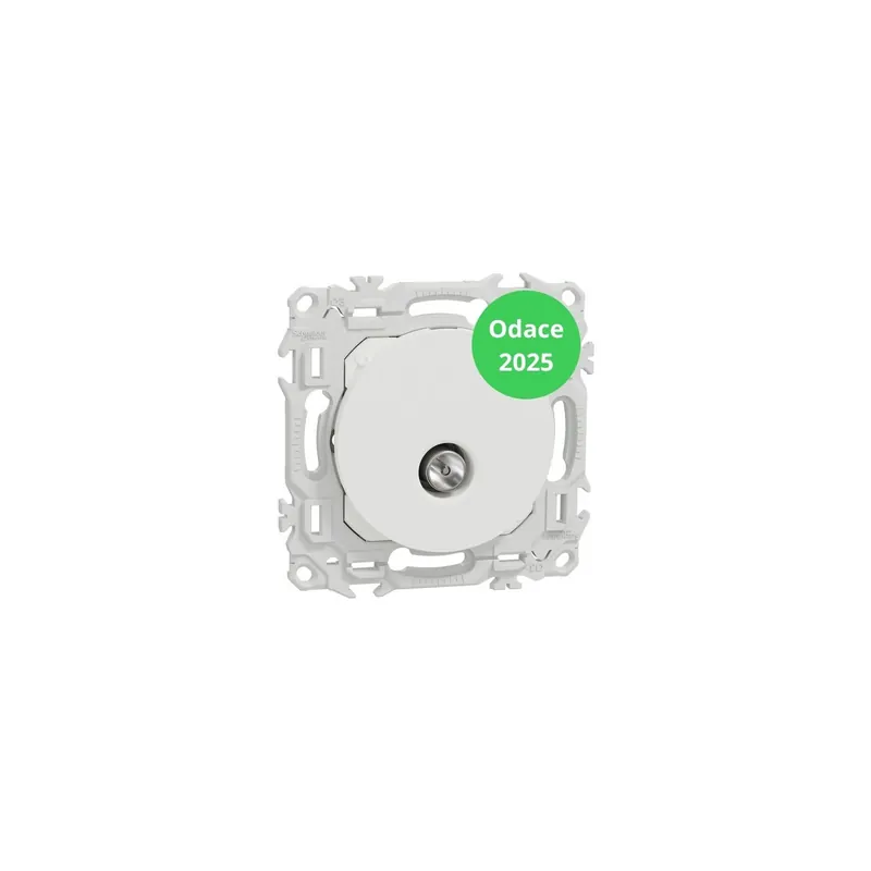 Schneider - Odace 2025 - Prise TV simple mâle - Sortie coaxiale - Blanc craie - Réf S920445 Acheter Direct