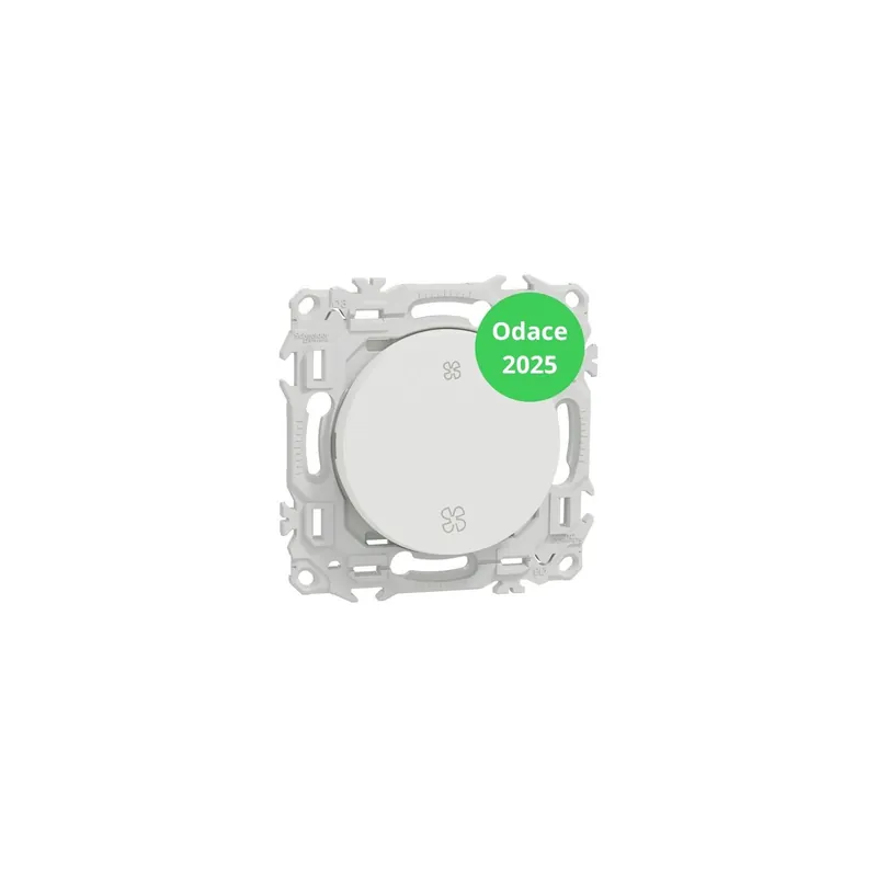 Schneider - Odace 2025 - Interrupteur ou poussoir VMC 2 vitesses - 10AX - Blanc craie - Réf S920233 Prix Bas