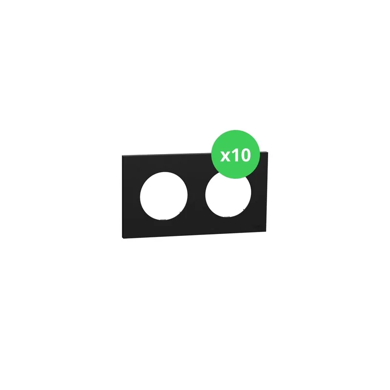 Schneider - Odace 2025 - LOT de 10 Plaques de finition 2 postes - Noir onyx - Réf S940704 x 10 Affaire À Saisir