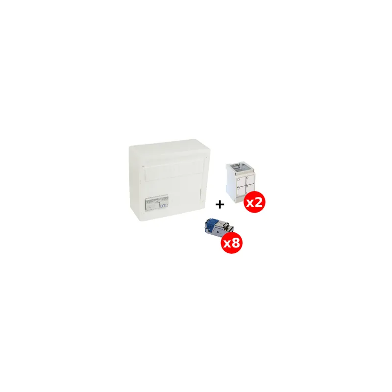 Legrand - Coffret VDI GRADE 2 avec brassage STP - 8 RJ45 / TV 2 sorties - Réf. 413248 + 413183x4 + 413180 Affaire À Saisir
