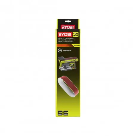 Haute Qualité 5 bandes abrasives RYOBI 100 x 914 mm pour ponceuse à bande - grain 80 BSS100A5