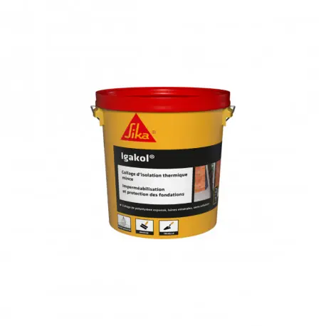 Collage d‘isolant thermique et protection des fondations SIKA Igakol - Noir - 5kg Vente Directe