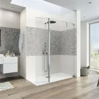 Paroi de douche Kinequartz duo charnière murale 160-60 ultra clair côté gauche 2000 mm KINEDO DOUCHE Super Prix