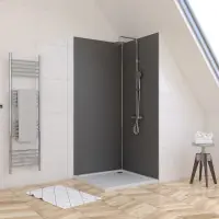 Promotion Lot de 2 Panneaux Muraux Gris 90x210 cm - Profilés d‘Angle et Finition Chromés - WALL‘ IT