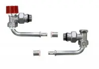 Kit 5 robinet équerre et coude de réglage avec coudes orientables CM 16 x 1,5 écrasement 44 x 52 x 92 mm GIACOMINI Promotion Saisonnière