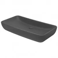 Lavabo de luxe rectangulaire vasque à poser de toilette lave-mains de salle de bain salle cosmétique maison mat 71 x 38 cm céramique gris foncé 02_0002703 Promotion