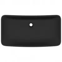 Lavabo de luxe rectangulaire vasque à poser de toilette lave-mains de salle de bain salle cosmétique maison 71 x 38 cm céramique noir mat 02_0002706 Jusqu'à Épuisement Des Stocks