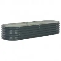 Jardinière lit surélevé plantes fleurs jardin 240 x 80 x 44 cm acier galvanisé gris 02_0001021 Meilleur Choix