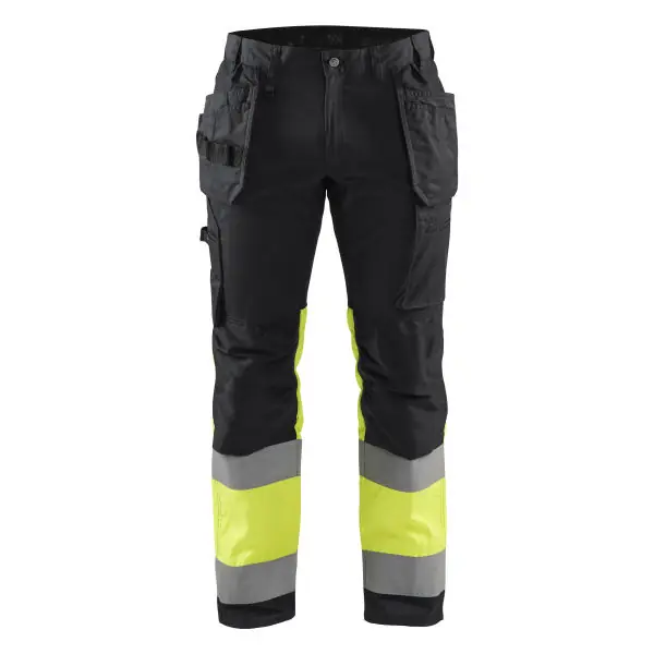 Pantalon de travail haute visibilité avec stretch Noir/Jaune D128 Affaire À Saisir