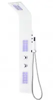 Panneau de douche pomme de douche robinet aluminium 130 cm blanc 02_0003430 Meilleure Vente