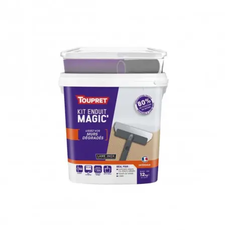 Haute Qualité Kit Enduit Magic Mur TOUPRET Pate Allégée 12Kg – MAGG12K