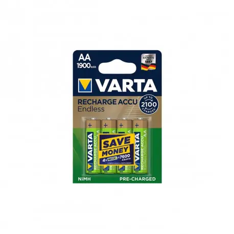 4 Piles LR06 VARTA AA Rechargeables 1900mAh recyclées Soldes