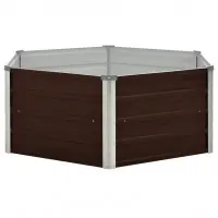 Achetez Aujourd'hui Jardinière surélevée marron 129 x 129 x 46 cm acier galvanisé 02_0000858