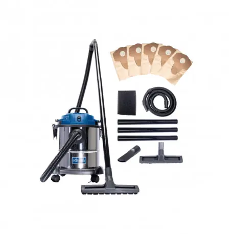 Pack SCHEPPACH Aspirateur eau et poussière - 1200W - 20L - NTS20 - 5 Sacs à poussière en papier - 20 L Promotion Saisonnière