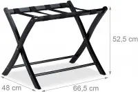 Porte-bagages valise en bois pliable noir 13_0002162 Dernière Chance