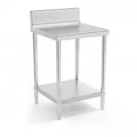 Table de travail cuisine professionnelle acier inox 60 x 60 cm avec rebord capacité de charge de 150 kg 14_0003661 Commande En Gros